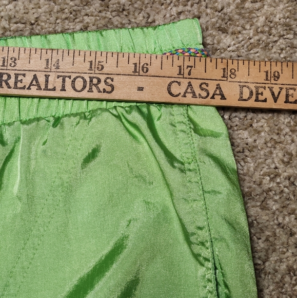 Vintage Skyr Neon Green Athletic Shorts  Size Large  Braided Drawstring *Rare* - Picture 4 of 10